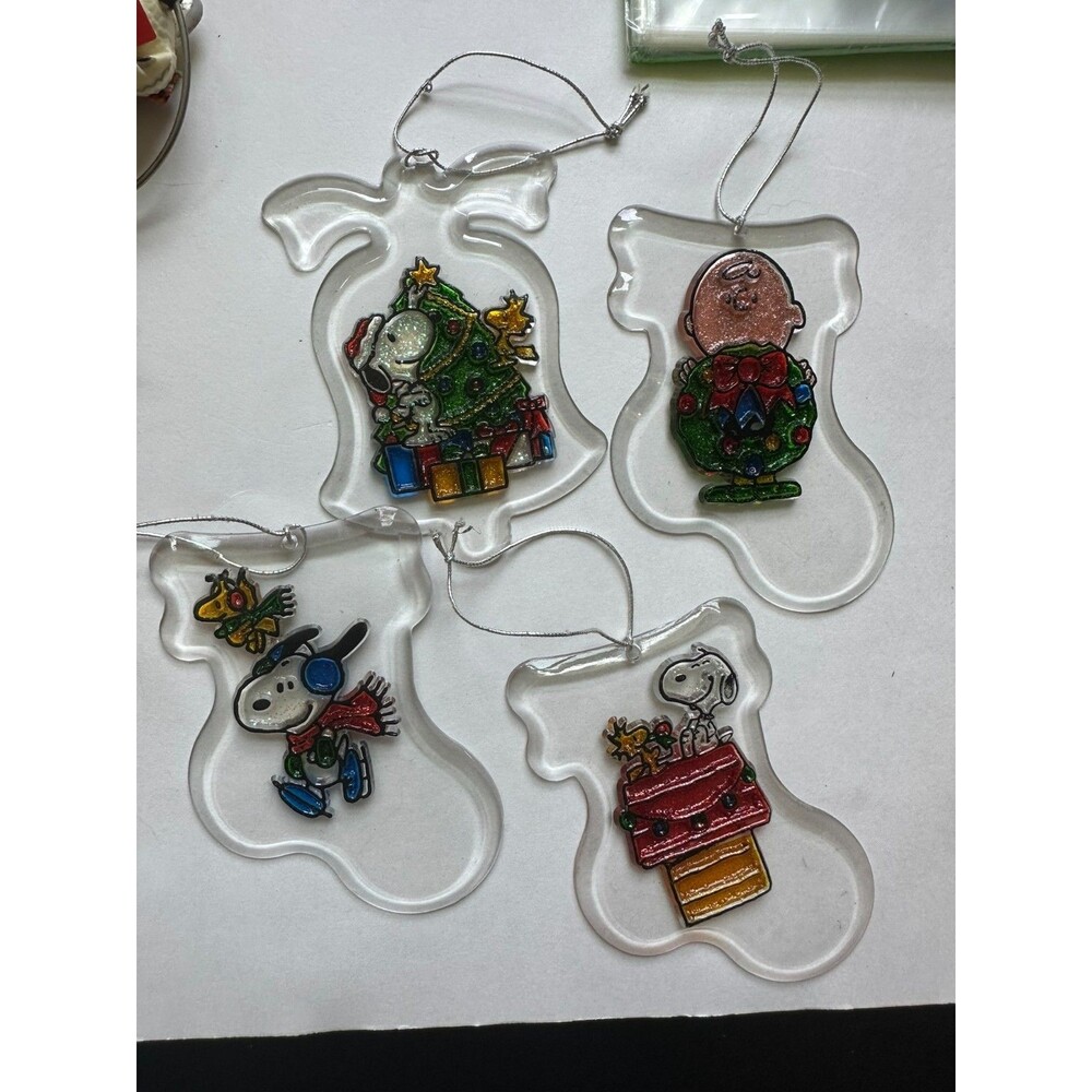 Peanuts Charlie Brown Snoopy Christmas Holiday Ornament Set Of Four
